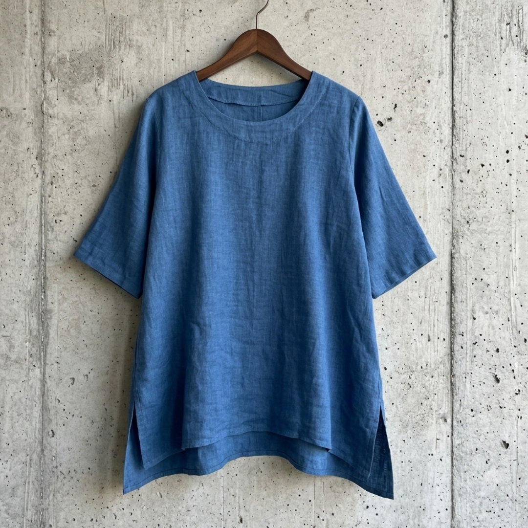Leinentunika mittelblau
