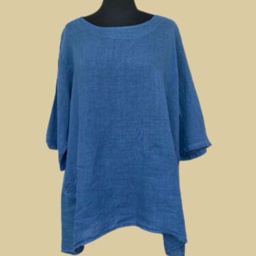 Leinentunika mittelblau