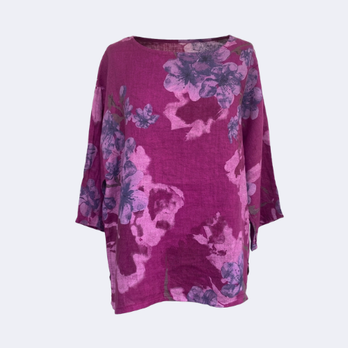 Tunikashirt Blume fuchsia