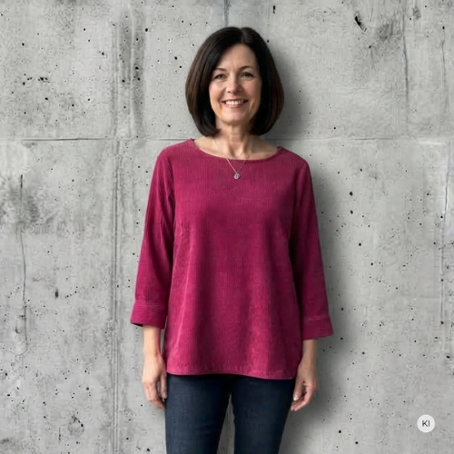 Tunikashirt Cord bordeaux