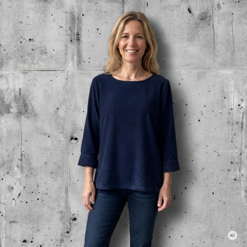 Tunikashirt Cord dunkelblau