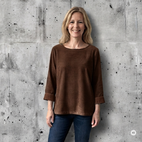 Tunikashirt Cord schokofarben