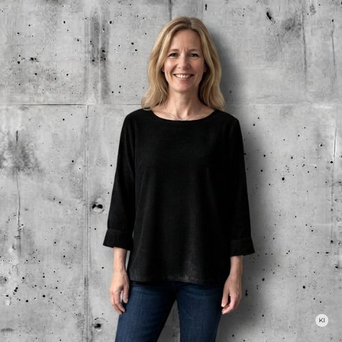Tunikashirt Cord schwarz