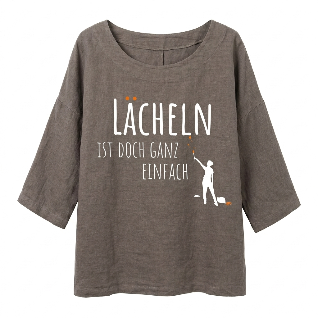 Leinentop "Lächeln.." schlamm