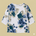 Tunikashirt Blume weiss