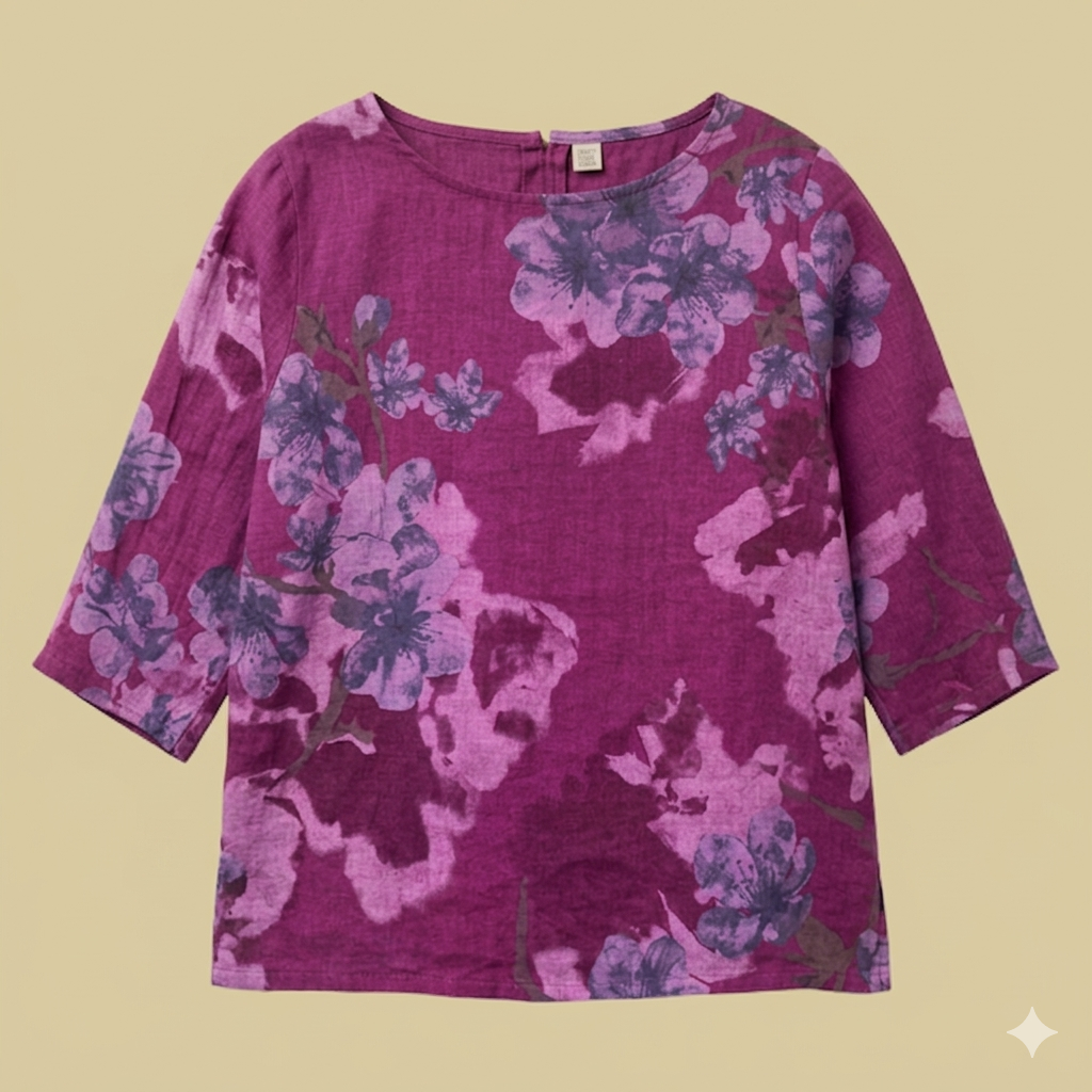 Tunikashirt Blume fuchsia