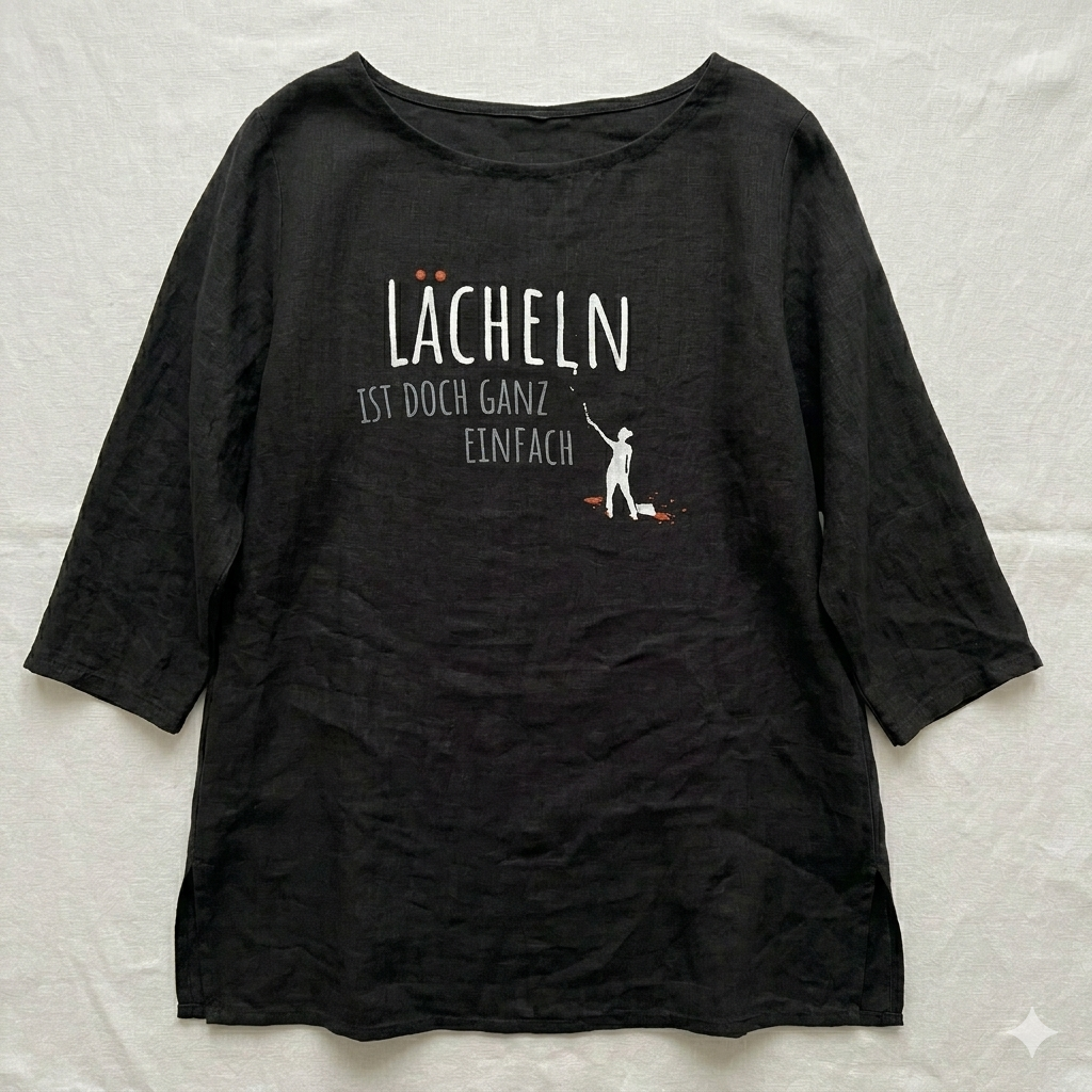 Tunikashirt "Lächeln..."schwarz