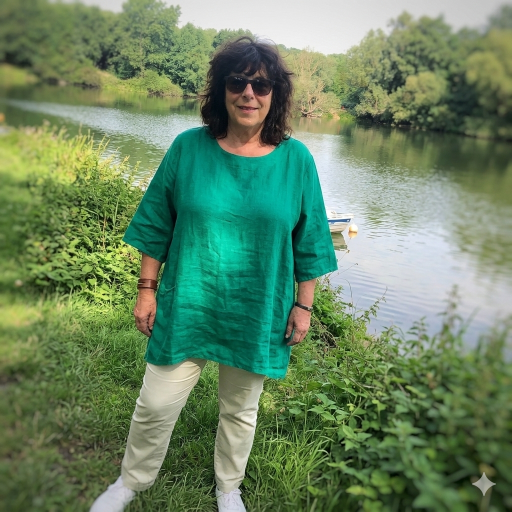 Leinentunika jadegrün