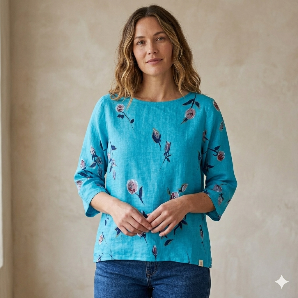 Tunikashirt Rose türkis