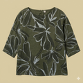 Tunikashirt Blüten olive
