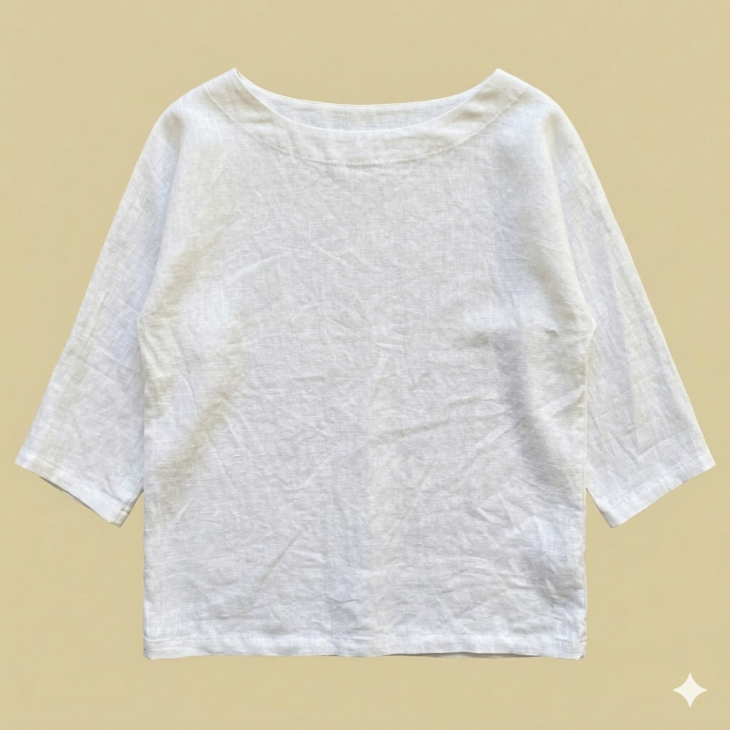 Leinentop  weiss