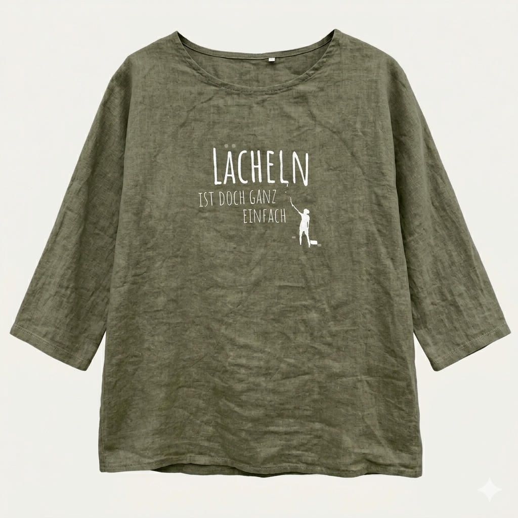 Tunikashirt "Lächeln..." olive