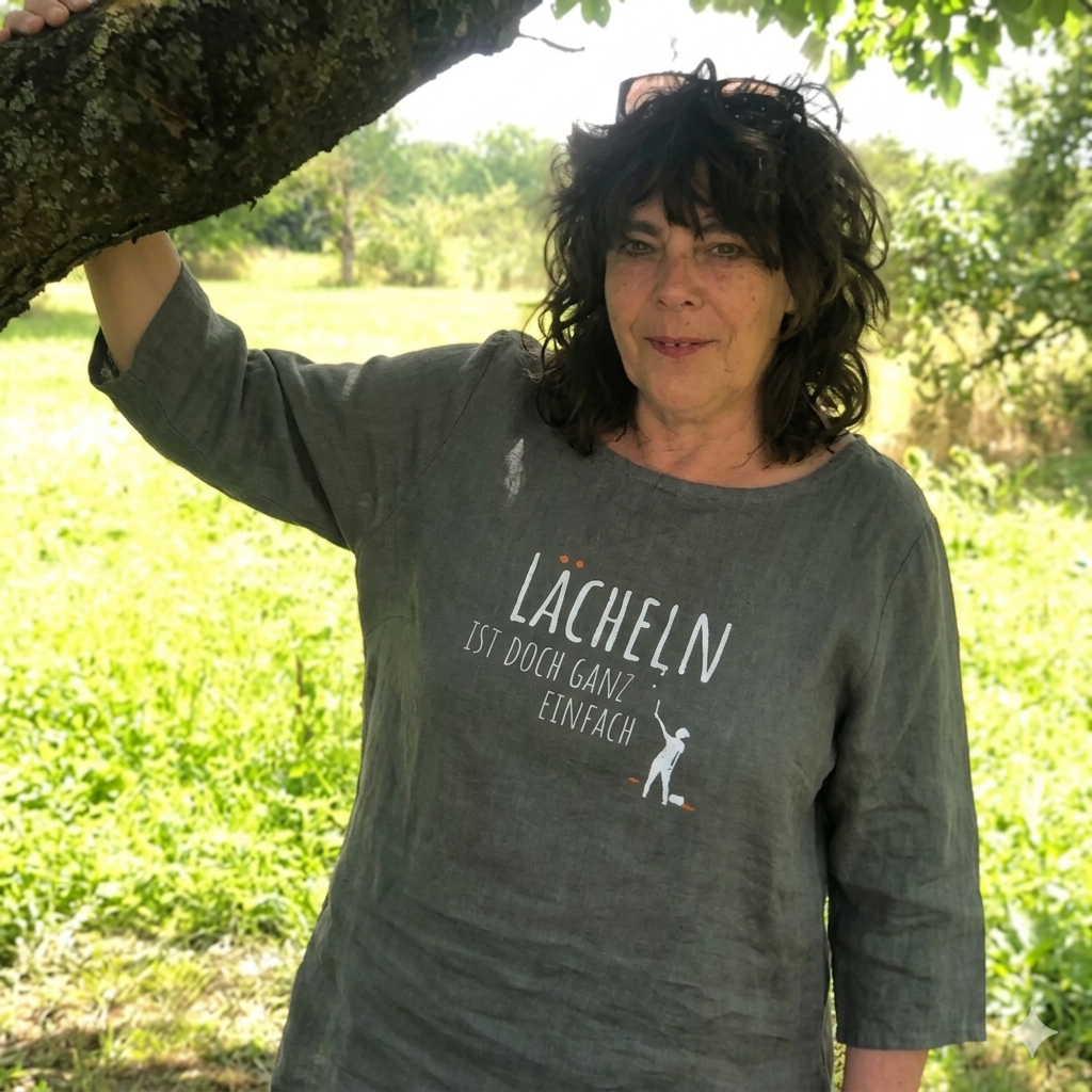 Tunikashirt "Lächeln..." olive