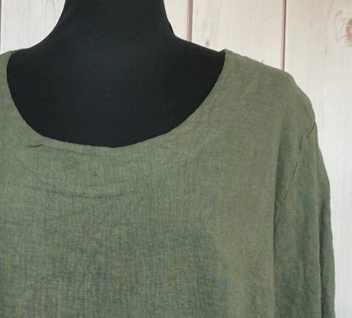Leinentop olive