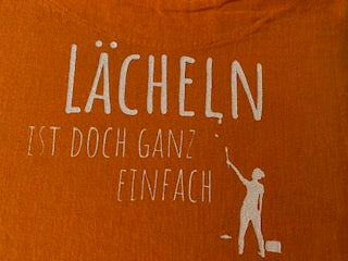 Leinentop"Lächeln..." orange