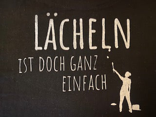 Leinentop " Lächeln..." schwarz