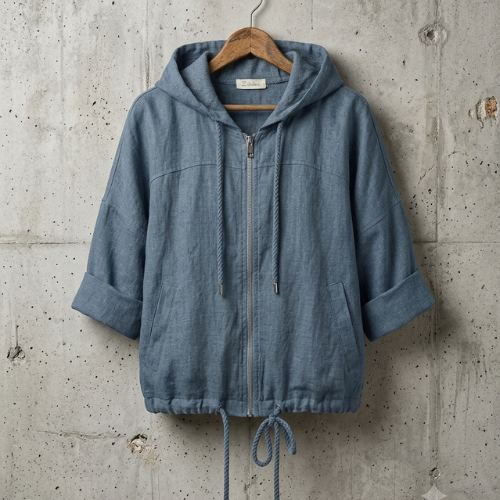 Kapuzenjacke mittelblau