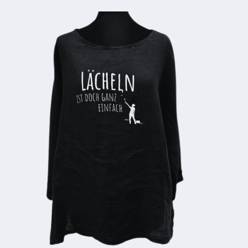 Tunikashirt "Lächeln..."schwarz