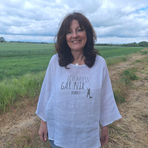 Tunikashirt "Ich muss gar nix..." weiss