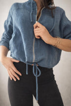 Kapuzenjacke mittelblau