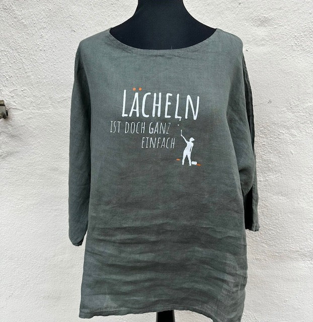 Tunikashirt "Lächeln..." olive