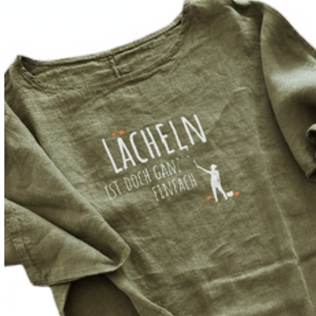 Tunikashirt "Lächeln..." olive