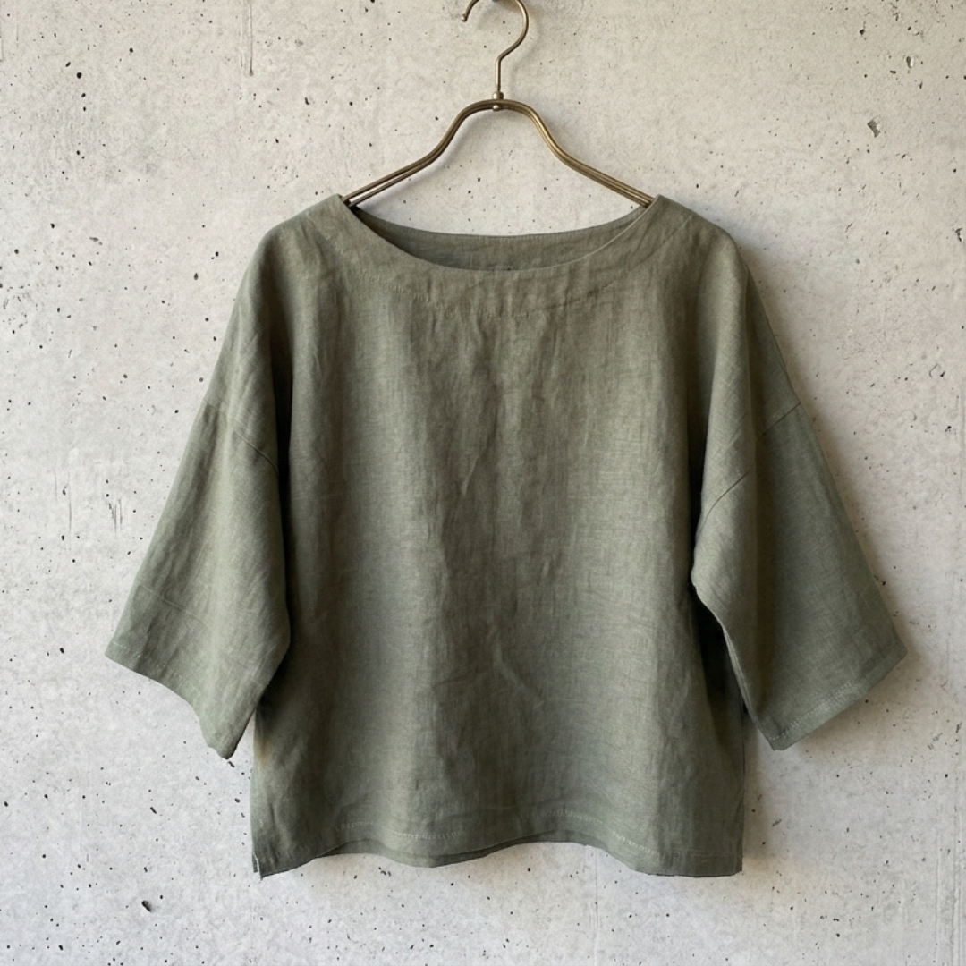 Leinentop olive