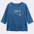 Tunikashirt "Lächeln..." mittelblau