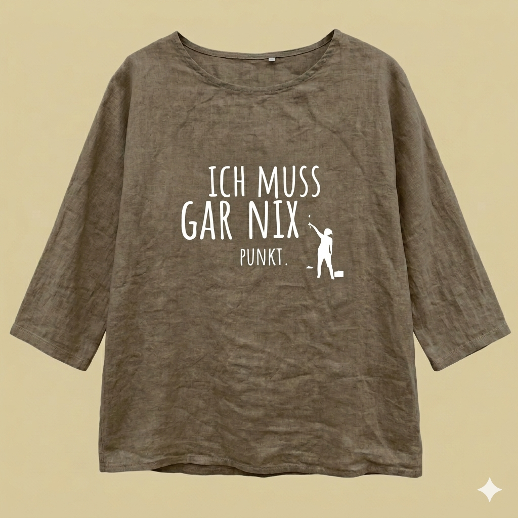 Tunikashirt "Ich muss gar nix..." schlamm